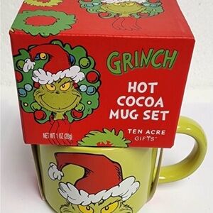 Grinch Hot Cocoa Mug Set - Red and Green